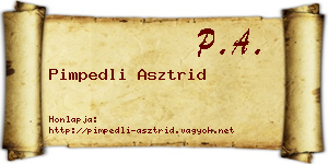 Pimpedli Asztrid névjegykártya